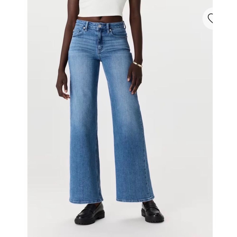 Quince Bella Stretch Wide Leg Jeans Seaside Blue Size 28 Casual boho minimalist